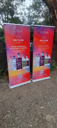 Roll-up banners example shown in the Multiserve company profile
